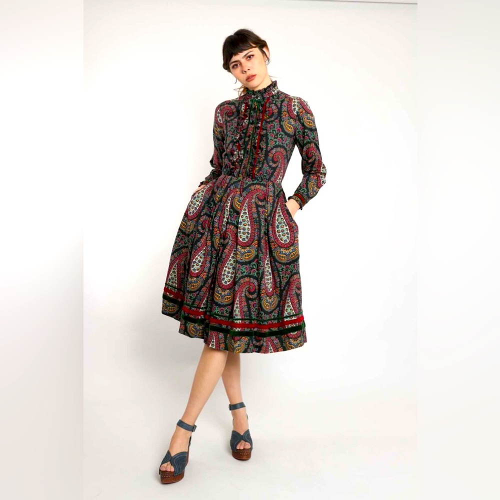 Vintage 1970s Secretary Style Dress | Size S